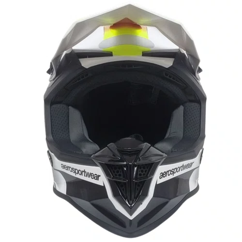 Capacete Asw Motocross R3 Pure Branco Preto Vermelho Amarelo