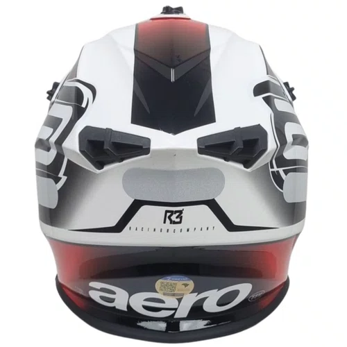 Capacete Asw Motocross R3 Pure Branco Preto Vermelho Amarelo