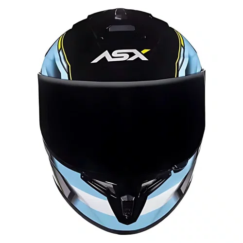 Capacete Fechado Asx Draken Pilot Preto Azul Amarelo