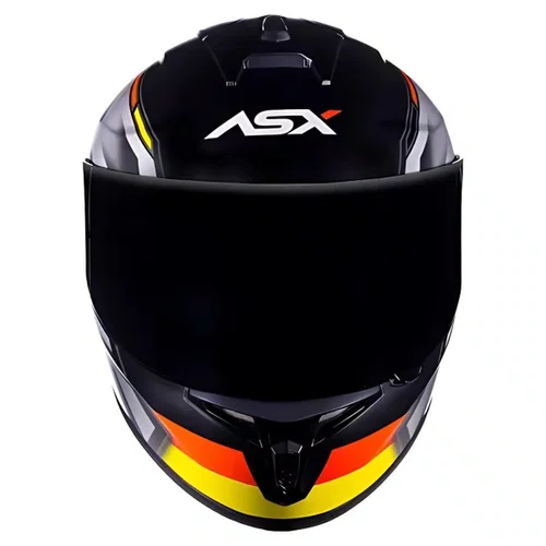 Capacete Fechado Asx Draken Pilot Preto Vermelho Amarelo