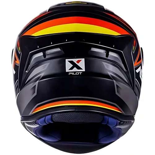 Capacete Fechado Asx Draken Pilot Preto Vermelho Amarelo