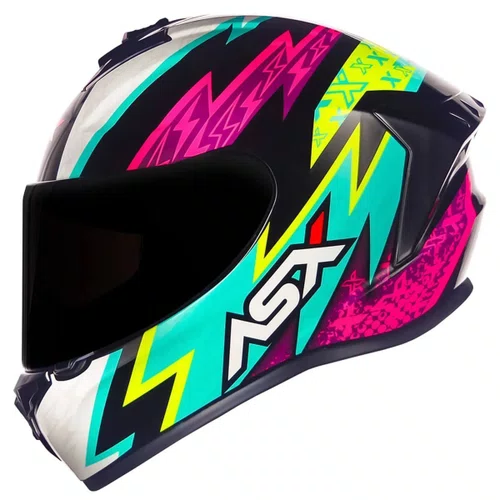 Capacete Fechado  Asx Draken Thunder Preto Rosa Tiffany