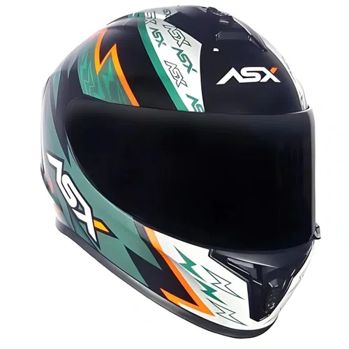 Capacete Fechado Asx Draken Thunder Preto Verde Laranja