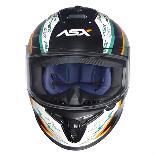 Capacete Fechado Asx Draken Thunder Preto Verde Laranja