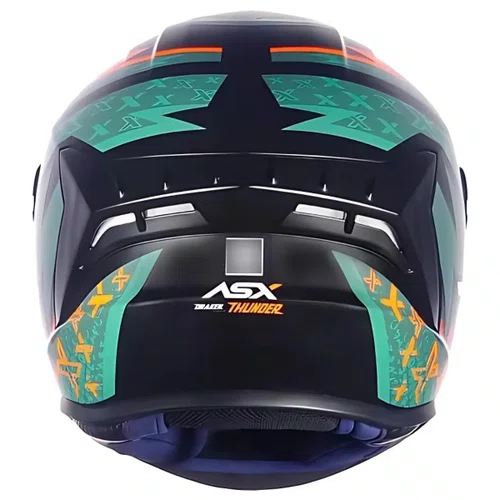 Capacete Fechado Asx Draken Thunder Preto Verde Laranja