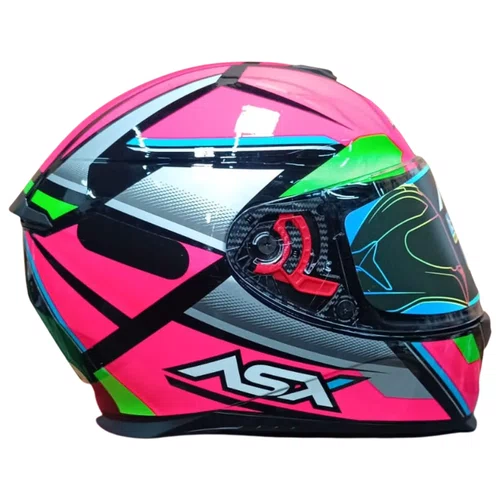 Capacete Asx Eagle SV Explorer Preto Rosa Prata