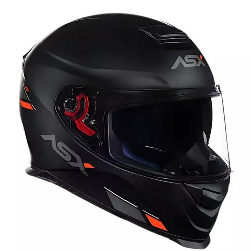 Capacete Fechado Asx Eagle SV Solid Preto Grafite Vermelho Fosco