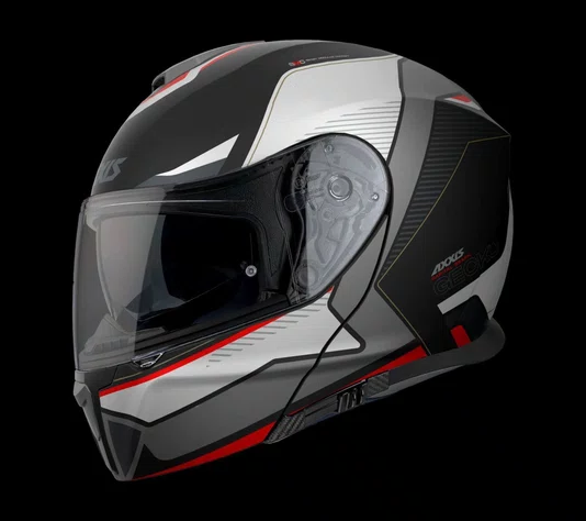 Capacete Articulado Axxis Gecko Capital B5 Sv Preto Branco Vermelho