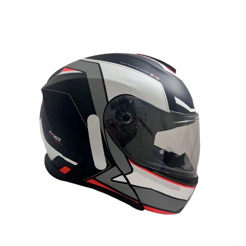 Capacete Articulado Axxis Gecko Capital B5 Sv Preto Branco Vermelho