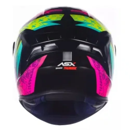 Capacete Fechado  Asx Draken Thunder Preto Rosa Tiffany