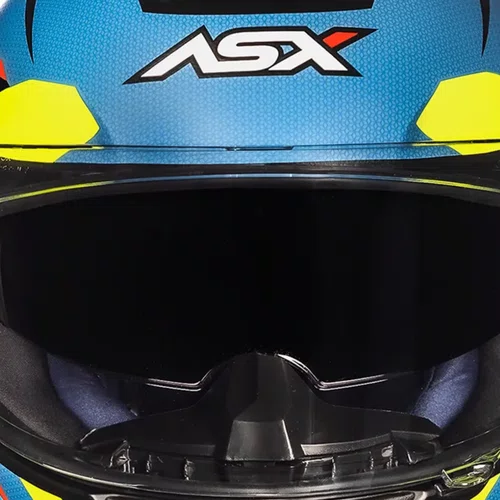 Capacete Fechado Asx Eagle SV Explorer Preto Azul Amarelo Fosco