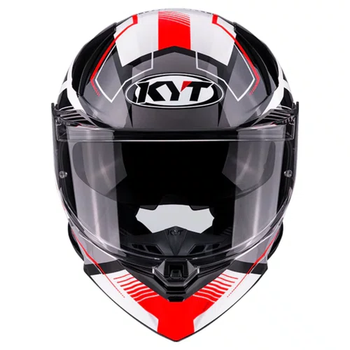 Capacete Fechado Kyt R2R Parsec Branco Vermelho