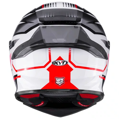 Capacete Fechado Kyt R2R Parsec Branco Vermelho