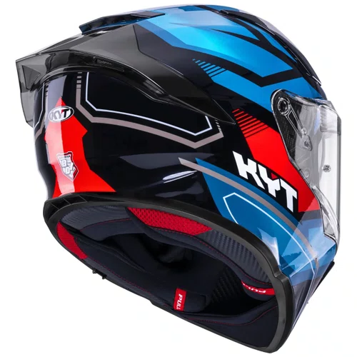 Capacete Fechado Kyt R2R Parsec Preto Azul Vermelho