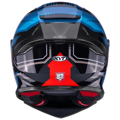 Capacete Fechado Kyt R2R Parsec Preto Azul Vermelho