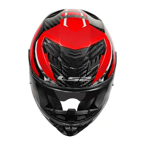Capacete Fechado Ls2 FF807 Dragon Carbon Trax Vermelho