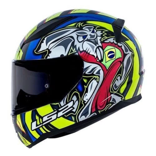 Capacete Fechado Ls2 Ff353 Alex Barros Amarelo Azul