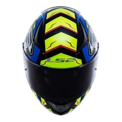 Capacete Fechado Ls2 Ff353 Alex Barros Amarelo Azul