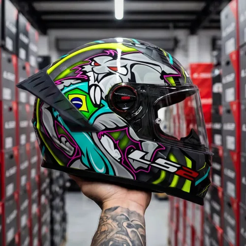 Capacete Fechado Ls2 Ff358 Classic Pro Alex Barros Titanium