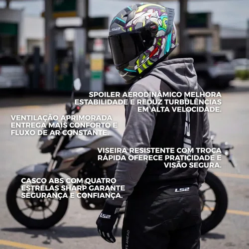 Capacete Fechado Ls2 Ff358 Classic Pro Alex Barros Titanium