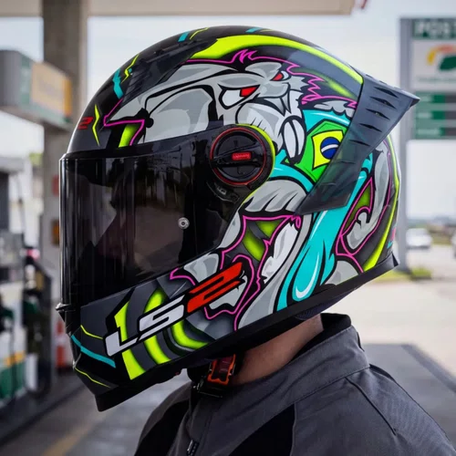 Capacete Fechado Ls2 Ff358 Classic Pro Alex Barros Titanium