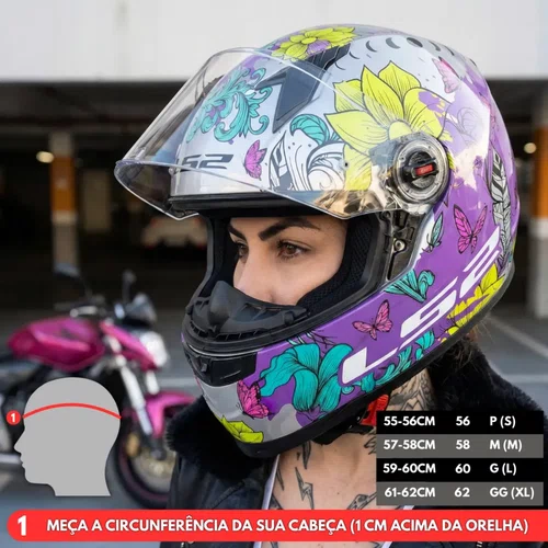 Capacete Fechado Ls2 Ff358 Dreamcatcher Flores Prata