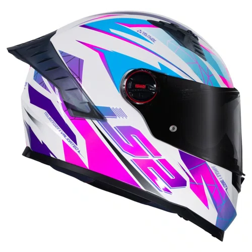 Capacete Fechado LS2 FF358 Pro Airline Branco Rosa