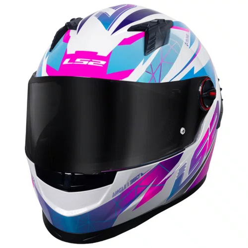 Capacete Fechado LS2 FF358 Pro Airline Branco Rosa