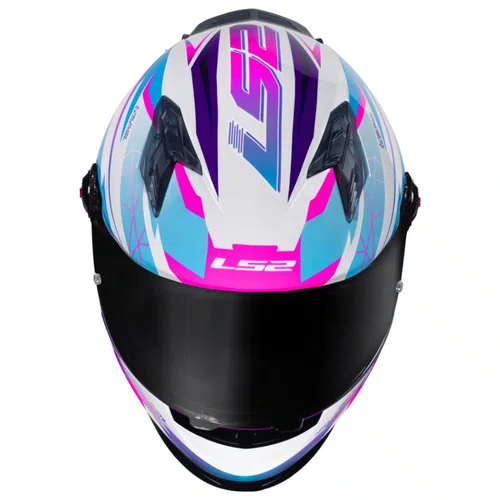 Capacete Fechado LS2 FF358 Pro Airline Branco Rosa