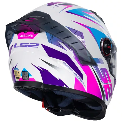 Capacete Fechado LS2 FF358 Pro Airline Branco Rosa