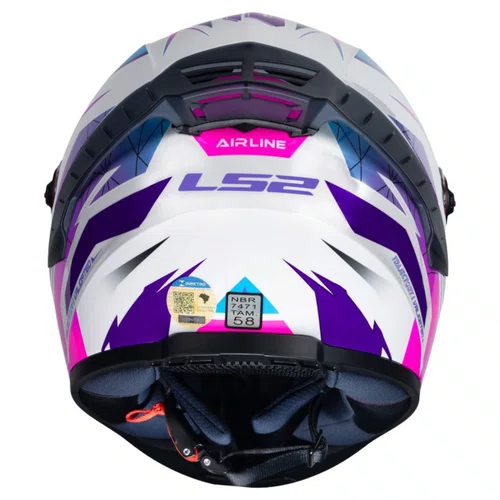Capacete Fechado LS2 FF358 Pro Airline Branco Rosa