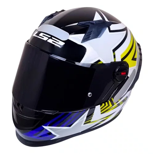 Capacete Fechado LS2 FF358 Pro Estellar Preto Amarelo Premium