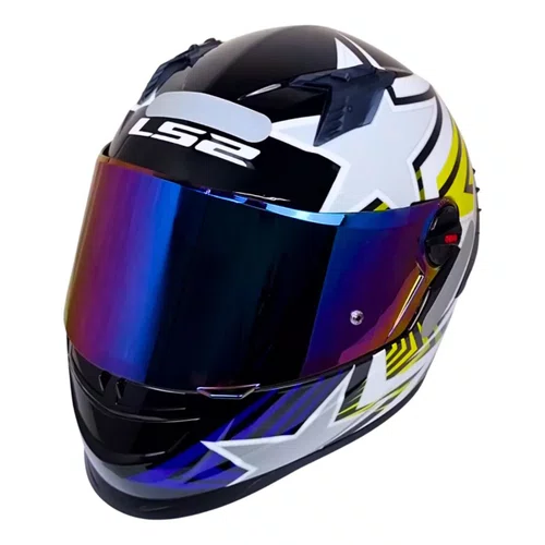 Capacete Fechado LS2 FF358 Pro Estellar Preto Amarelo Premium