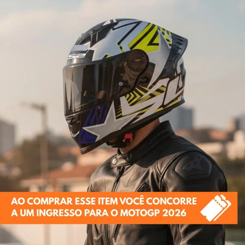 Capacete Fechado LS2 FF358 Pro Estellar Preto Amarelo Premium