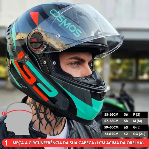 Capacete Fechado LS2 FF358 Pro Modok Verde Laranja