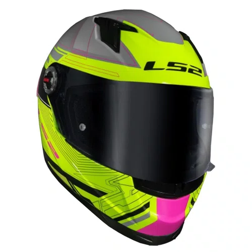 Capacete Fechado LS2 FF358 S Digital Preto Amarelo Original