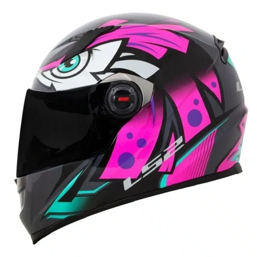 Capacete Fechado LS2 FF358 Tribal Fucsia Roxo