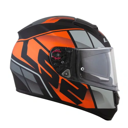 Capacete Fechado LS2 FF397 Vector FT2 Kripton Preto Laranja