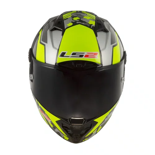 Capacete Fechado Ls2 Ff805 Space Cinza Amarelo Flour