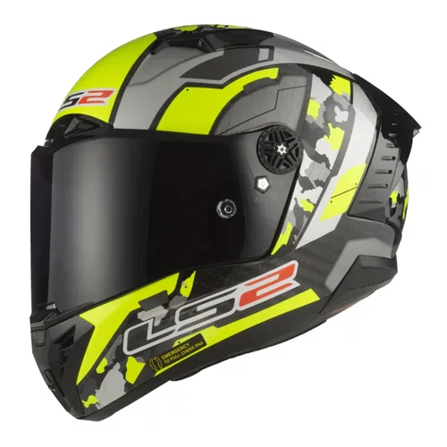 Capacete Fechado Ls2 Ff805 Space Cinza Amarelo Flour