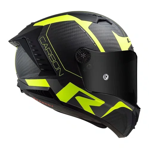 Capacete Fechado Ls2 Ff805 Thunder Carbon Racing 1 Preto Amarelo