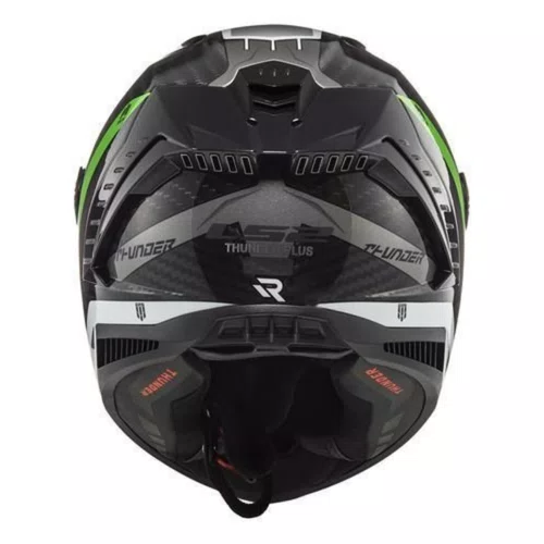 Capacete Fechado Ls2 Ff805 Thunder Carbon Supra Preto Verde Fluo
