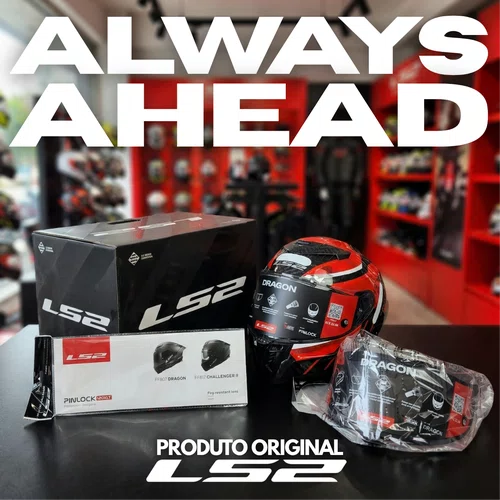 Capacete Fechado Ls2 FF807 Dragon Carbon Trax Vermelho