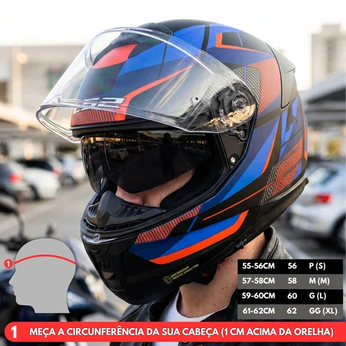 Capacete Fechado LS2 FF808 Stream 2 Road Titanium Fosco Vermelho