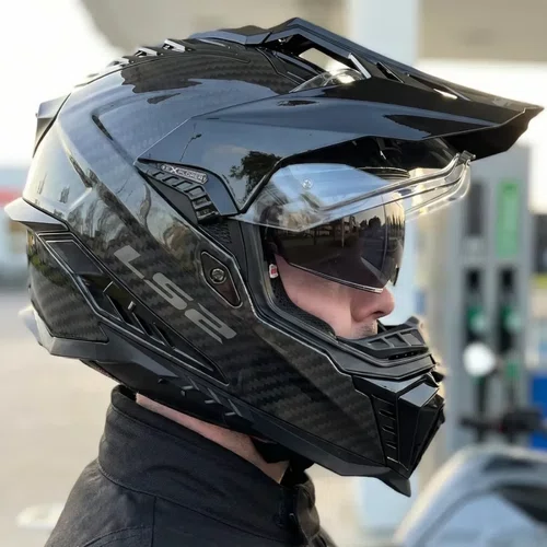 Capacete Fechado Ls2 Mx701 Explorer Carbon Solid Original Premium