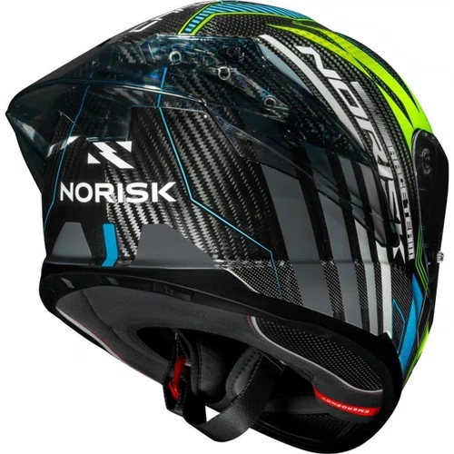 Capacete Fechado Norisk Carbon R Team Amarelo Azul Premium