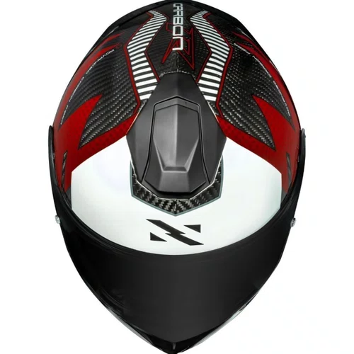 Capacete Fechado Norisk Carbon R Team Vermelho Branco
