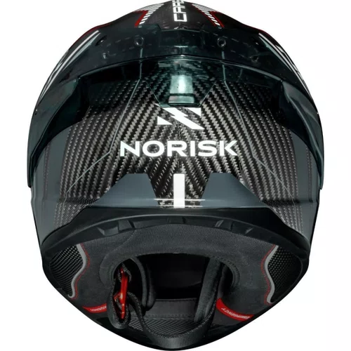Capacete Fechado Norisk Carbon R Team Vermelho Branco