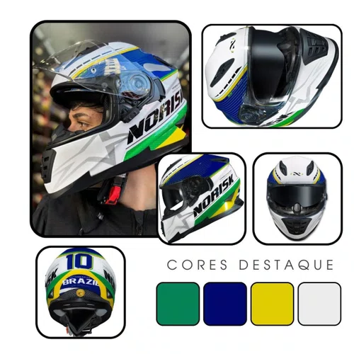 Capacete Fechado Norisk Ff302 Grand Prix Brasil