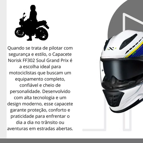 Capacete Fechado Norisk Ff302 Grand Prix Brasil